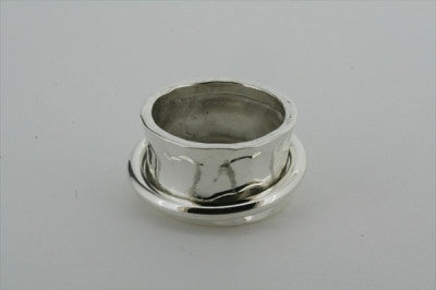 concave battered band with ring - sterling silver - Makers & Providers