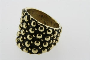 small & large beaded ring - brass - Makers & Providers