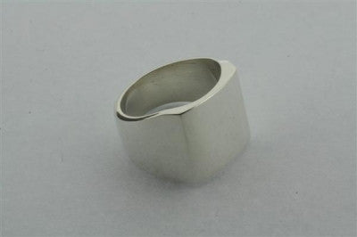 Squared signet ring - sterling silver
