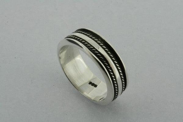 Delicate Double Rope Sterling Silver Spinner Ring - Makers & Providers