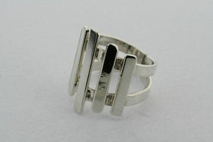 5 Bar Sterling Silver Deco Ring - Makers & Providers