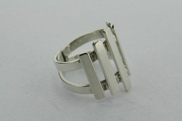 5 Bar Sterling Silver Deco Ring - Makers & Providers