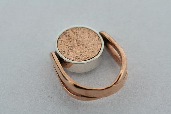 obsidian & copper flip ring - Makers & Providers