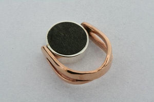 obsidian & copper flip ring - Makers & Providers