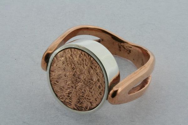 obsidian & copper flip ring - Makers & Providers