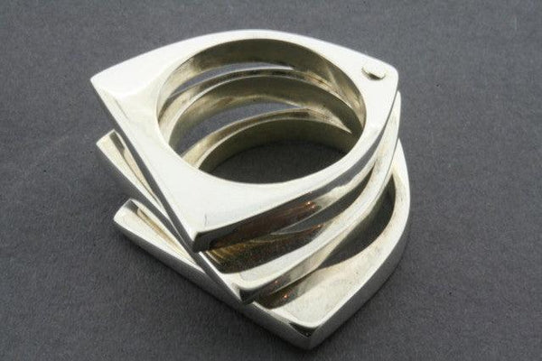 Three Pointed Sterling Silver Riveted Rings - Makers & Providers