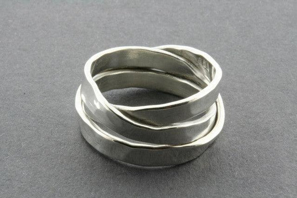 3 Strand hammered Sterling Silver Knot Ring - Makers & Providers