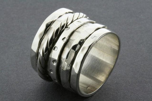 Rope multi spinner ring - sterling silver - Makers & Providers