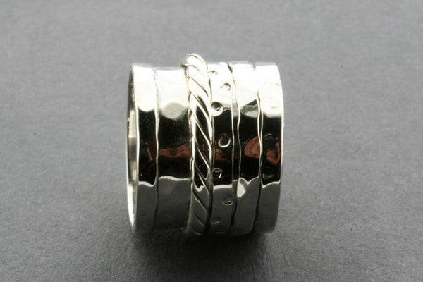 Rope multi spinner ring - sterling silver - Makers & Providers