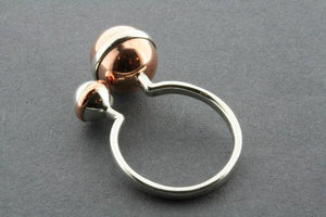 silver & copper 2 bead ring - Makers & Providers
