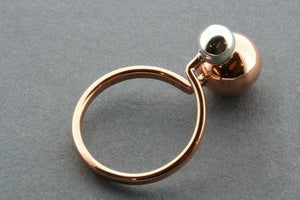 copper & silver 2 bead ring - Makers & Providers