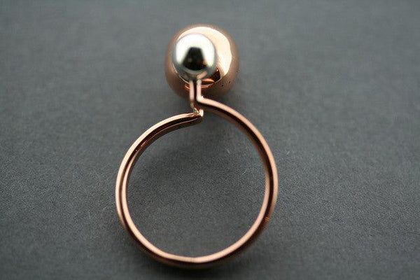 copper & silver 2 bead ring - Makers & Providers