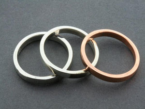 Polished Copper and Sterling Silver Stackable Rings - Makers & Providers