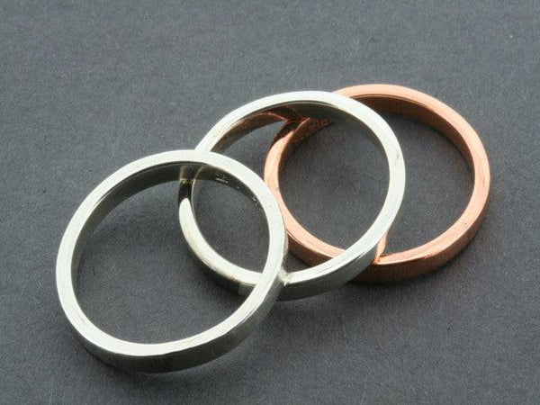 Polished Copper and Sterling Silver Stackable Rings - Makers & Providers