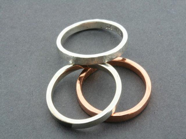 Polished Copper and Sterling Silver Stackable Rings - Makers & Providers