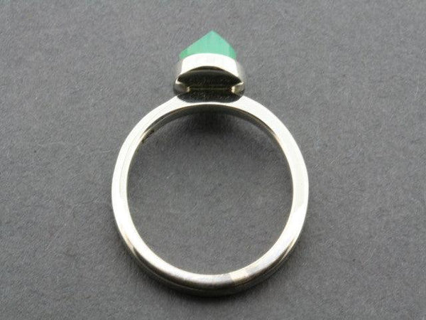 faceted chrysoprase stackable ring - Makers & Providers
