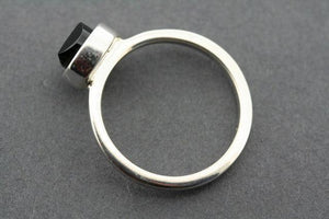 faceted obsidian stackable ring - Makers & Providers