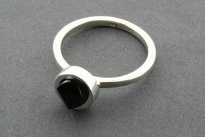faceted obsidian stackable ring - Makers & Providers