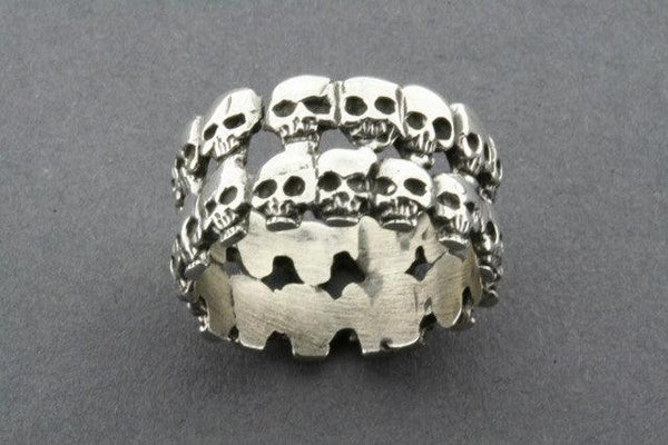 Double skull band - sterling silver - Makers & Providers
