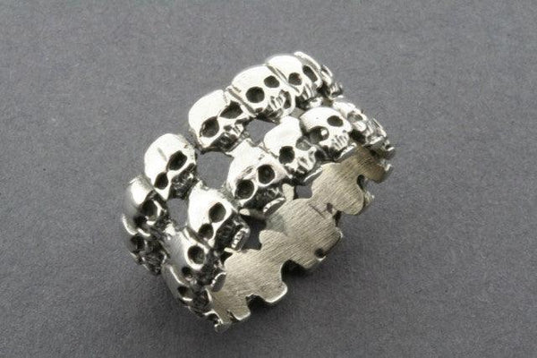 Double skull band - sterling silver - Makers & Providers