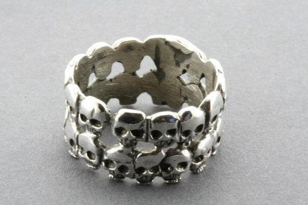 Double skull band - sterling silver - Makers & Providers