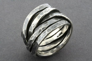 flat battered knot ring - oxidized - Makers & Providers