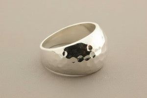 battered signet ring - sterling silver - Makers & Providers