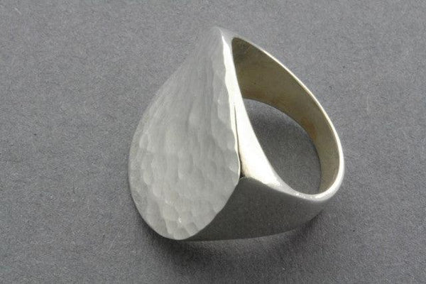 large flat concave battered signet ring