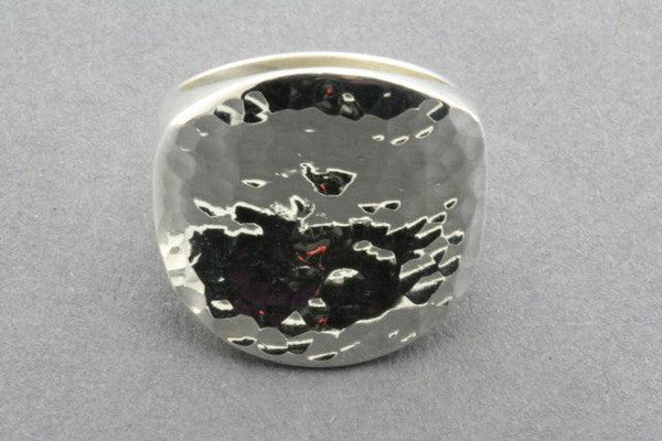 large flat concave battered signet ring