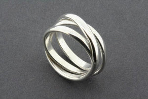 3 Bands Curved Narrow Sterling Silver Knot Ring - Makers & Providers