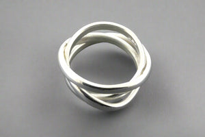 3 Bands Curved Narrow Sterling Silver Knot Ring - Makers & Providers