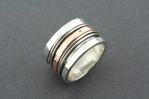 copper/silver battered multi spinner ring - Makers & Providers