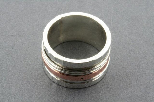 copper/silver battered multi spinner ring - Makers & Providers