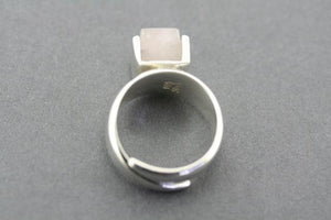 adjustable block ring - rose quartz - Makers & Providers