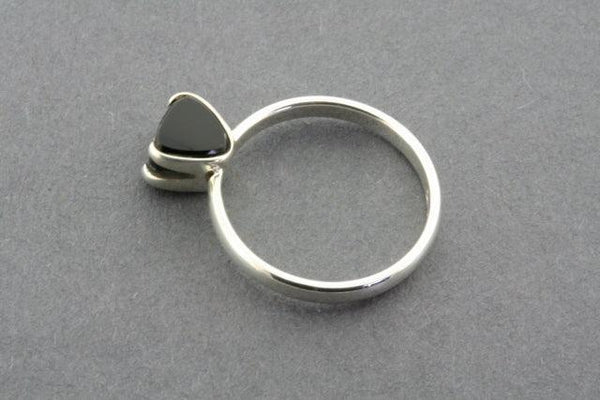 stone heart ring - black onyx - Makers & Providers
