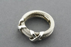 Double Rope Cross Stitch Sterling Silver Ring - Makers & Providers