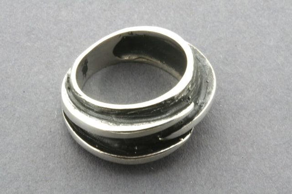 Three Edged Sterling Silver Oxidized Band Ring - Makers & Providers