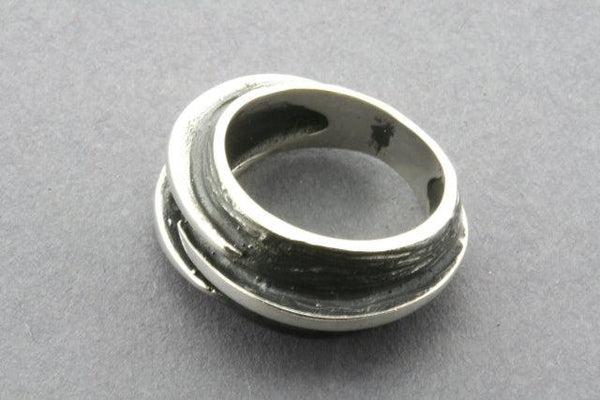 Three Edged Sterling Silver Oxidized Band Ring - Makers & Providers