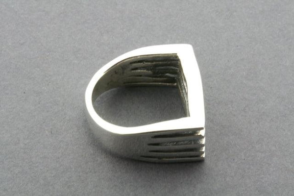 Rectangular 5 Section Sterling Silver Signet ring - Size 7 - Makers & Providers