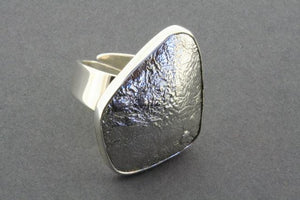 textured silver diamond ring - adjustable - Makers & Providers