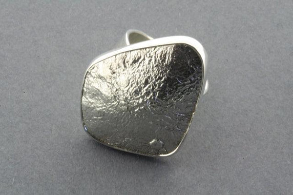 textured silver diamond ring - adjustable - Makers & Providers