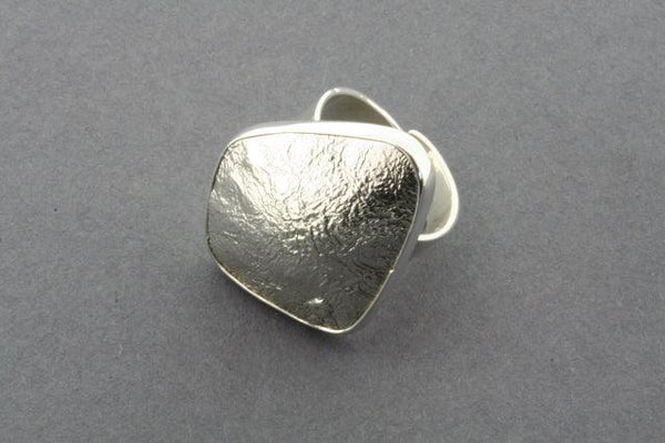 textured silver diamond ring - adjustable - Makers & Providers