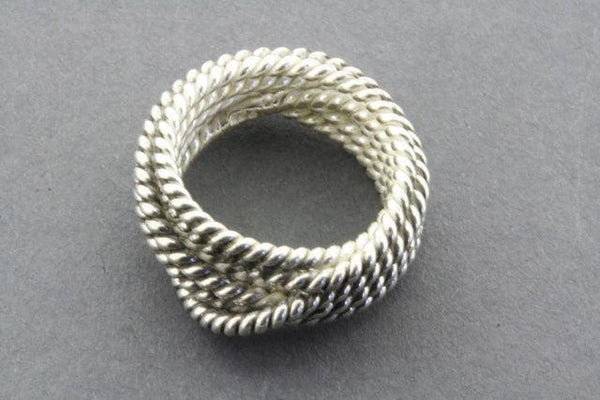oxidized twisted knot ring