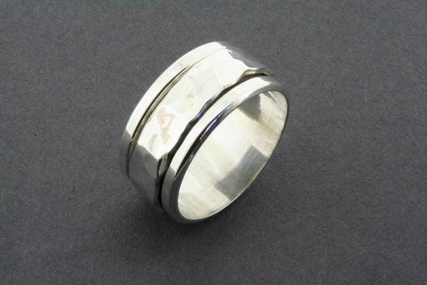 Hammered spinner ring - sterling silver