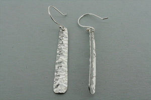 narrow convex battered drop earring - sterling silver - Makers & Providers