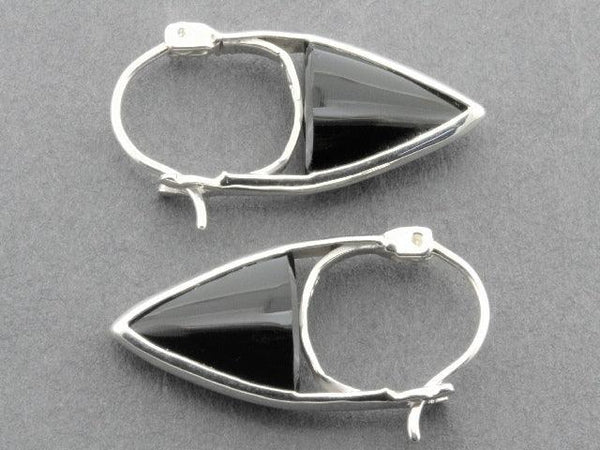 silver and onyx earrings