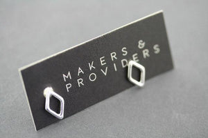 open diamond stud - sterling silver - Makers & Providers