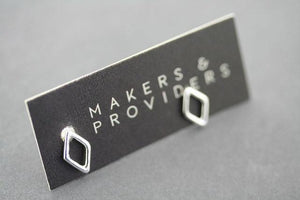 open diamond stud - sterling silver - Makers & Providers