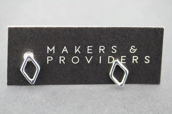 open diamond stud - sterling silver - Makers & Providers