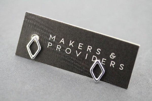 open diamond stud - sterling silver - Makers & Providers